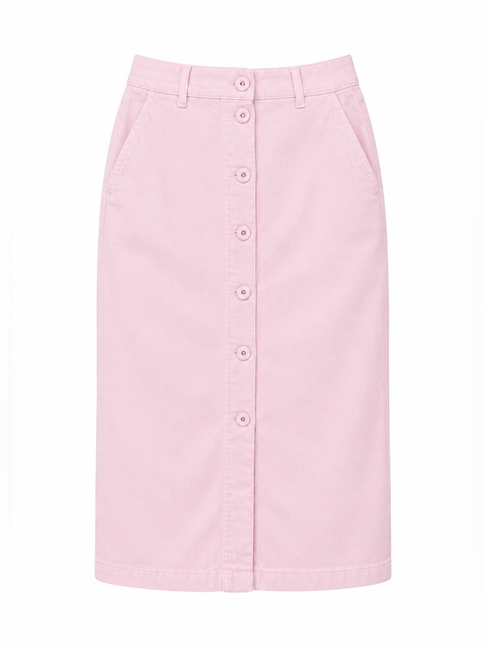 MARELLA Pastel Pink Button-Front Midi Skirt